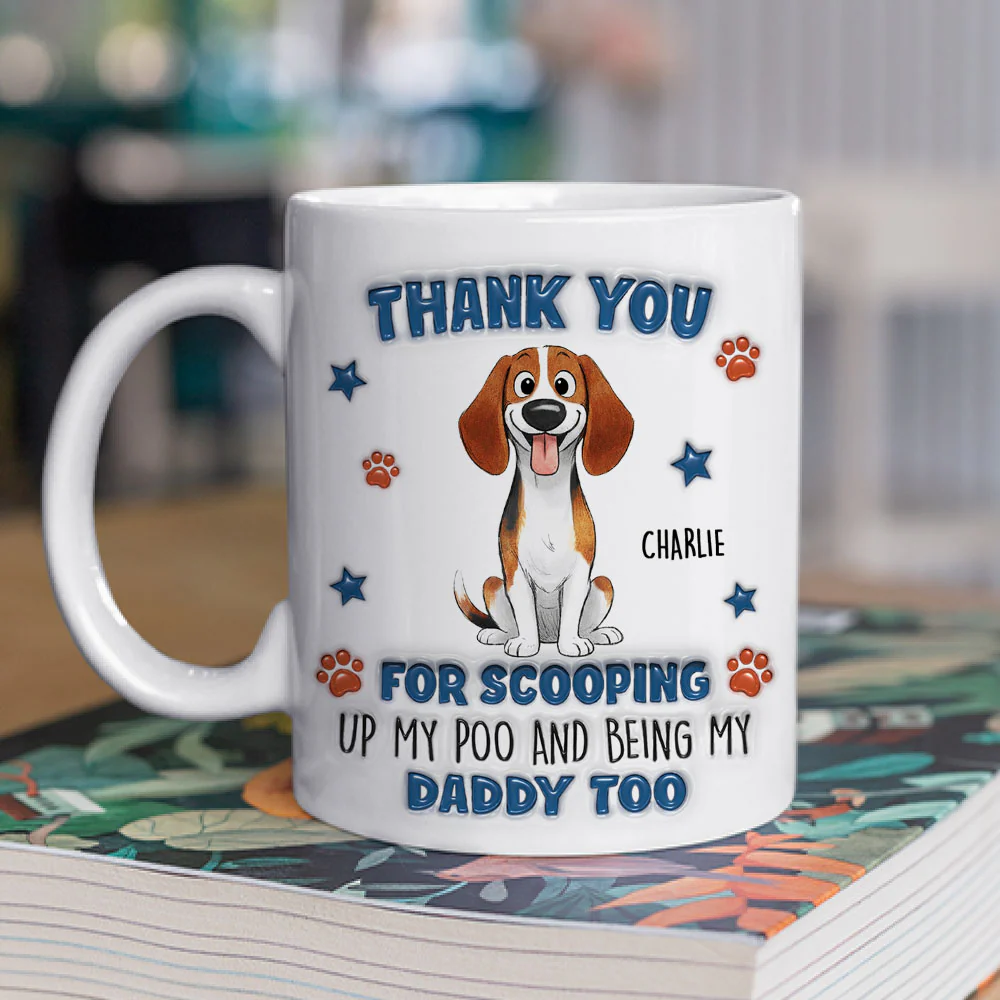 Scooping My Poo - Personalized Custom 3D Inflated Effect Coffee Mug - Image 4