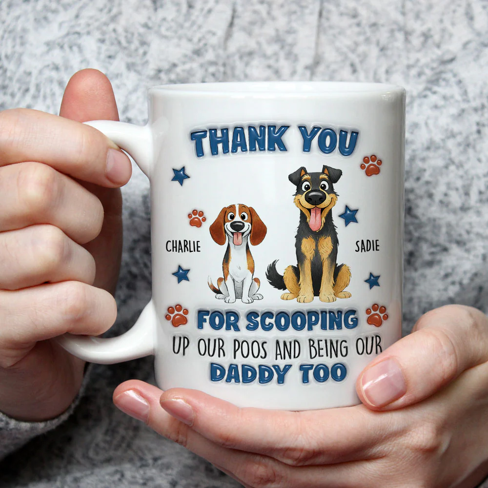 Scooping My Poo - Personalized Custom 3D Inflated Effect Coffee Mug - Image 5