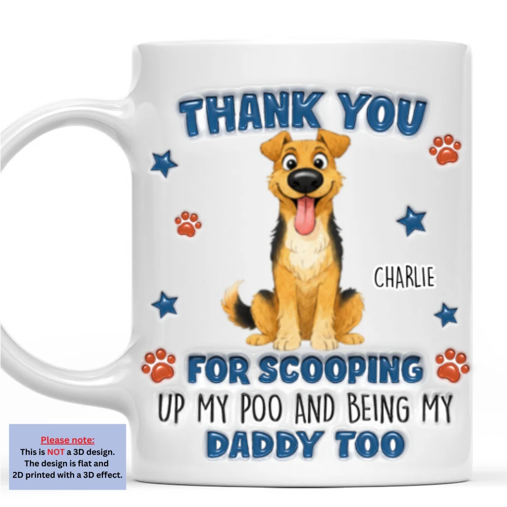 Scooping My Poo - Personalized Custom 3D Inflated Effect Coffee Mug - Image 6