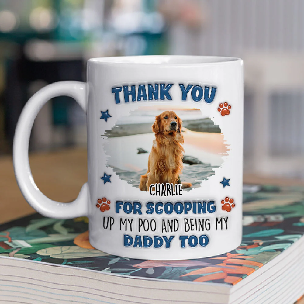 Scooping My Poo Photo - Personalized Custom 3D Inflated Effect Coffee Mug - Image 2