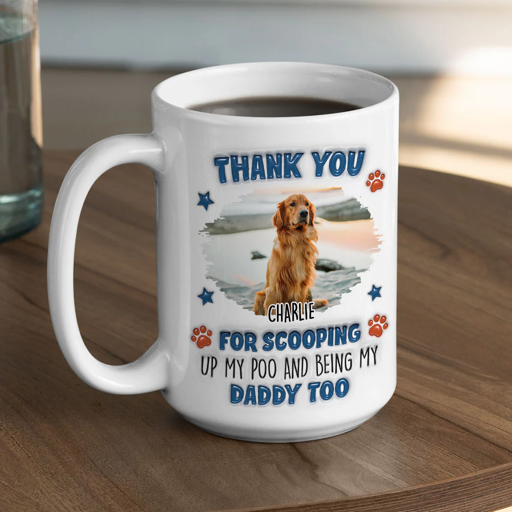 Scooping My Poo Photo - Personalized Custom 3D Inflated Effect Coffee Mug - Image 6