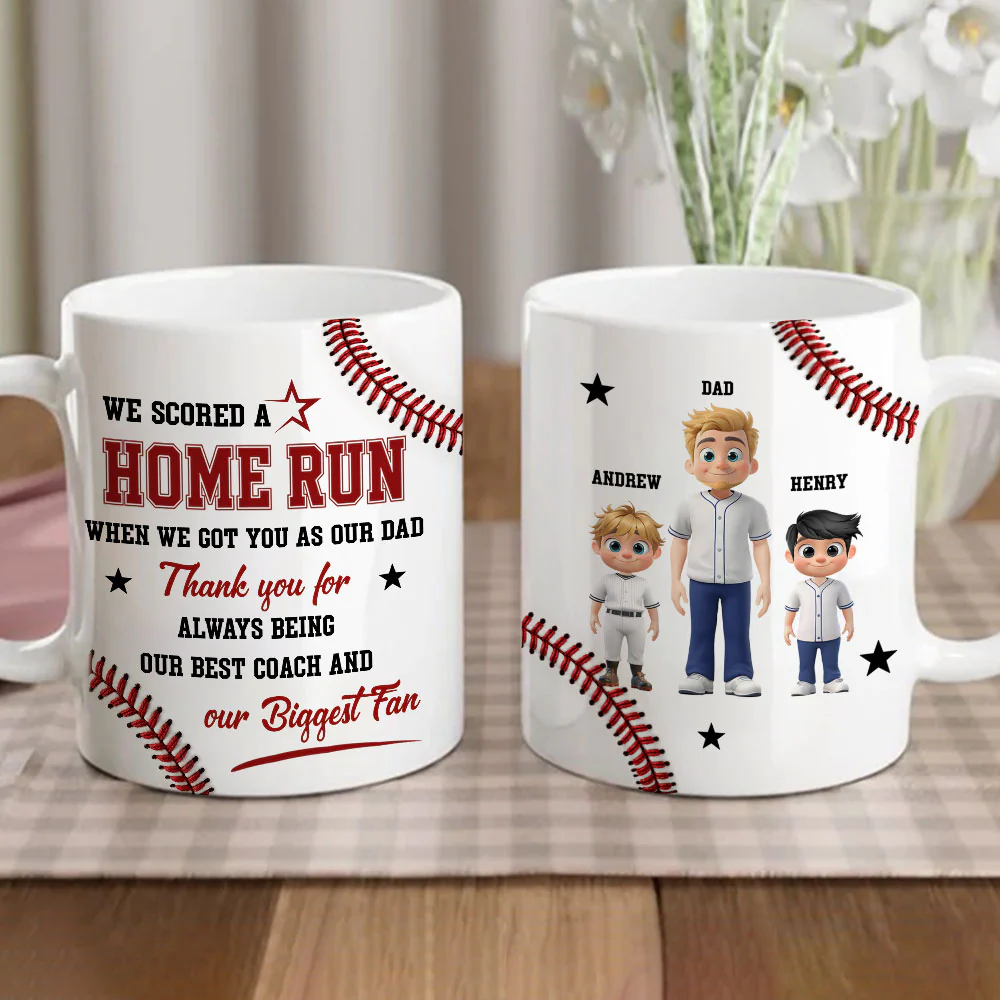 Score A Home Run - Personalized Custom 3D Effect Mug - Image 2