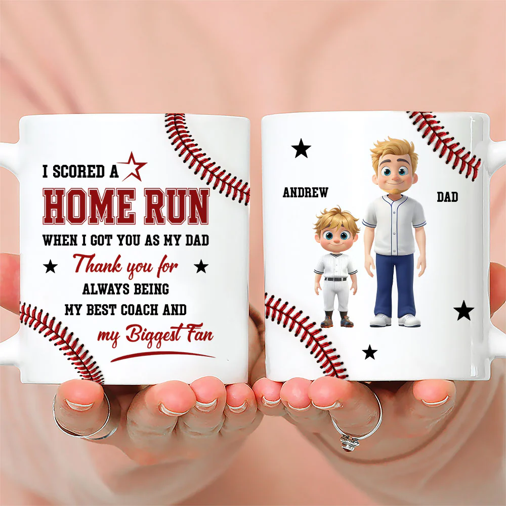Score A Home Run - Personalized Custom 3D Effect Mug - Image 5
