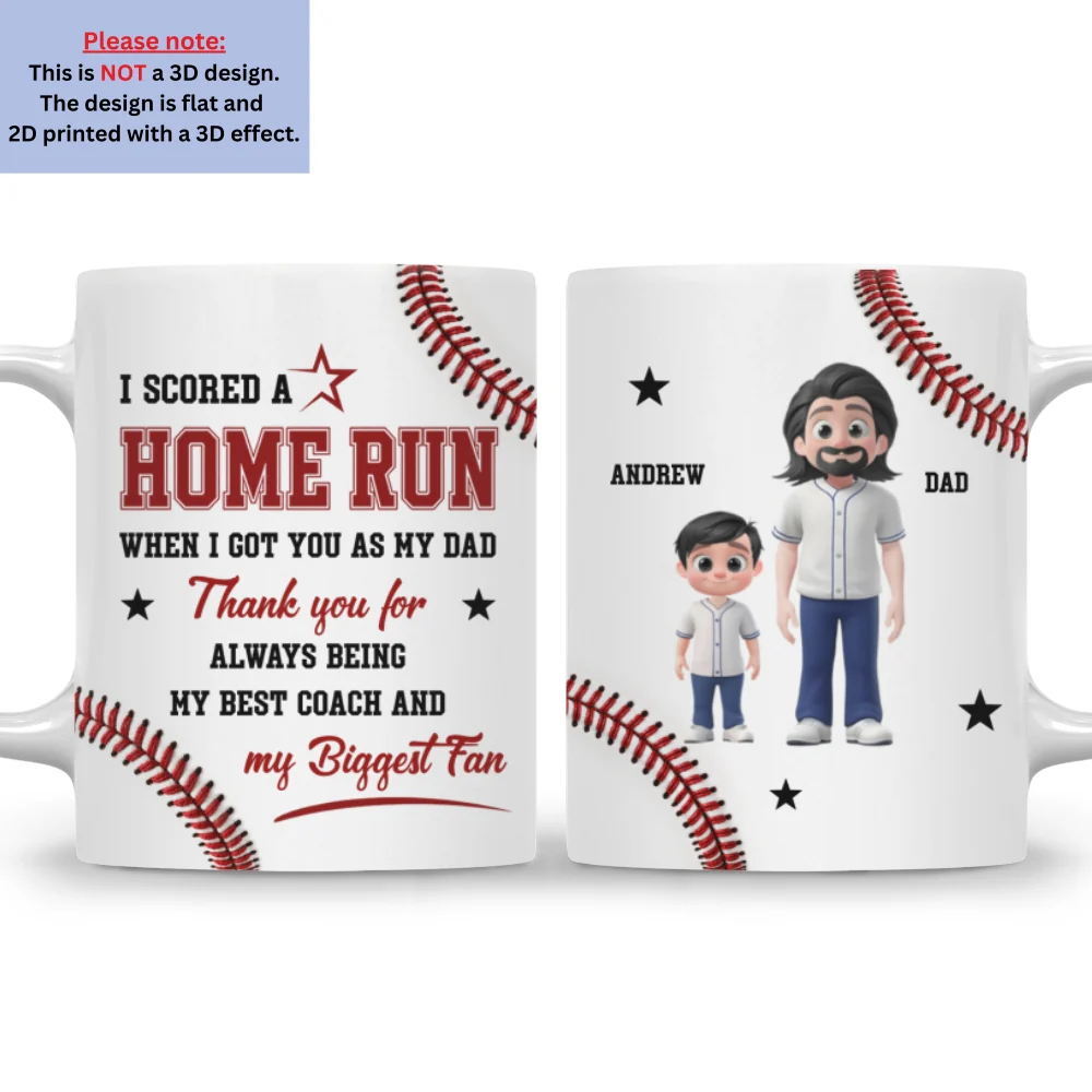 Score A Home Run - Personalized Custom 3D Effect Mug - Image 9