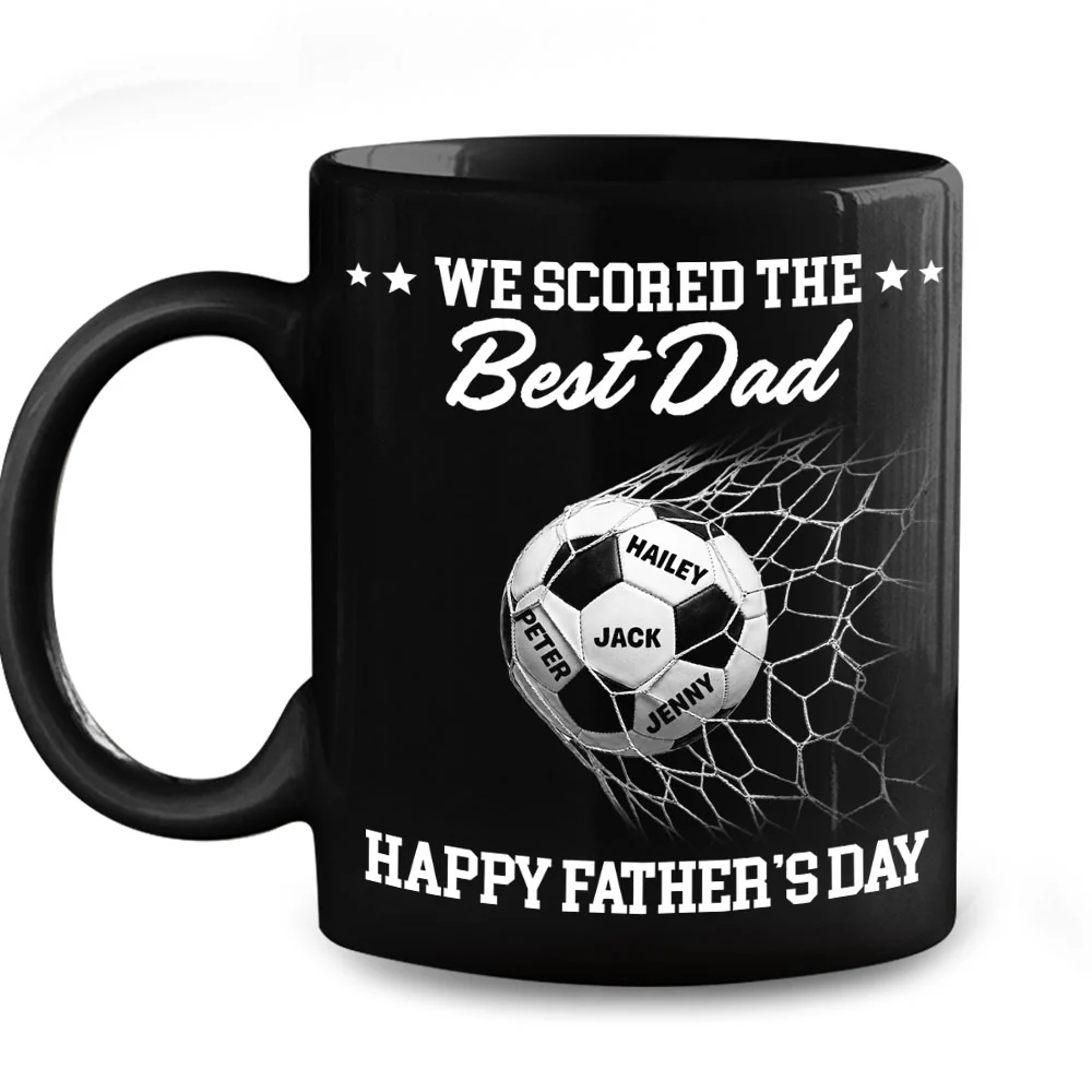 Scored The Best Dad - Personalized Custom Coffee Mug