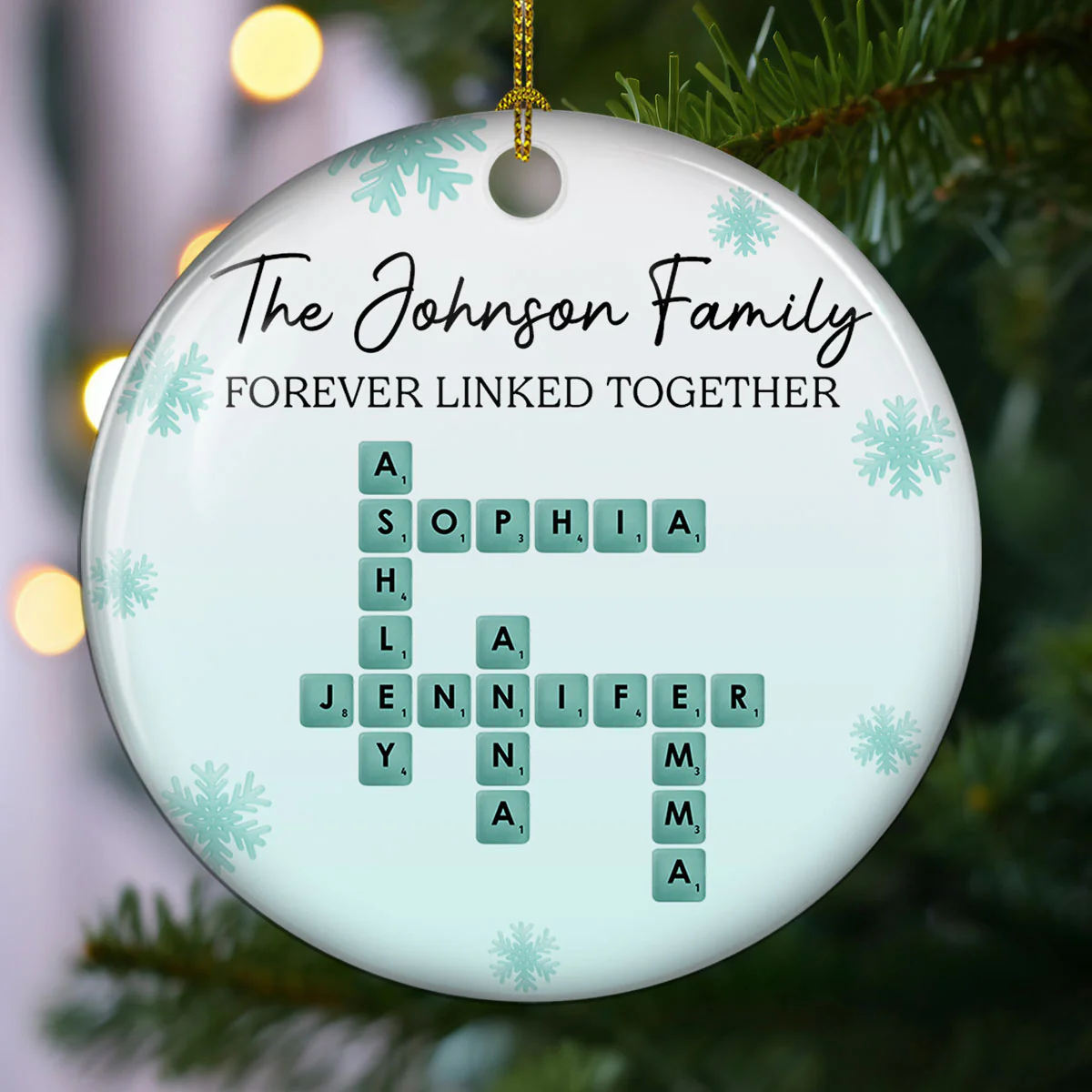 Sea Glass Family - Personalized Custom 3D Inflated Effect Ceramic Ornament - Image 2