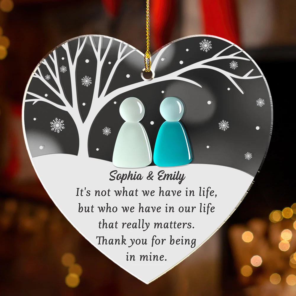 Sea Glass Friendship - Personalized Custom Mirrored Acrylic Ornament