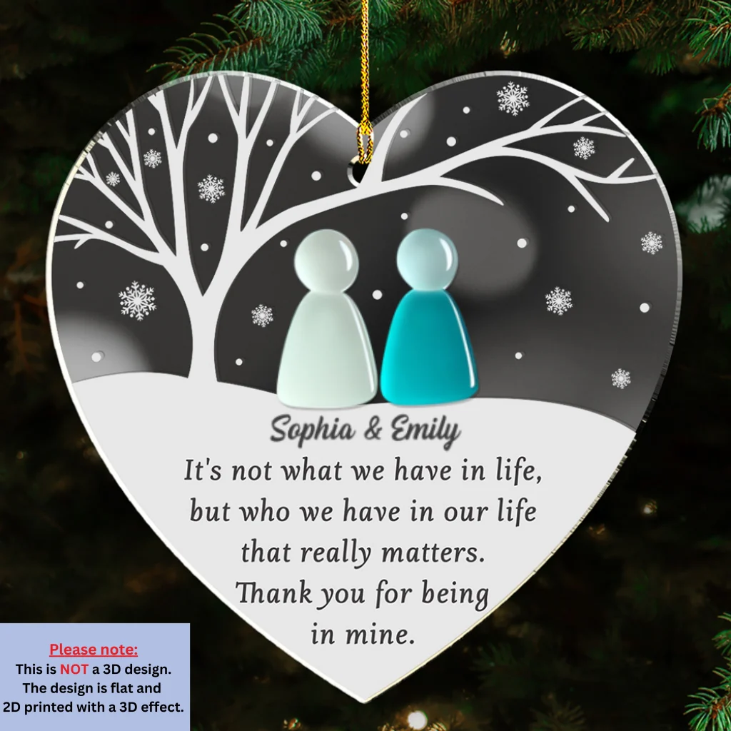 Sea Glass Friendship - Personalized Custom Mirrored Acrylic Ornament - Image 6