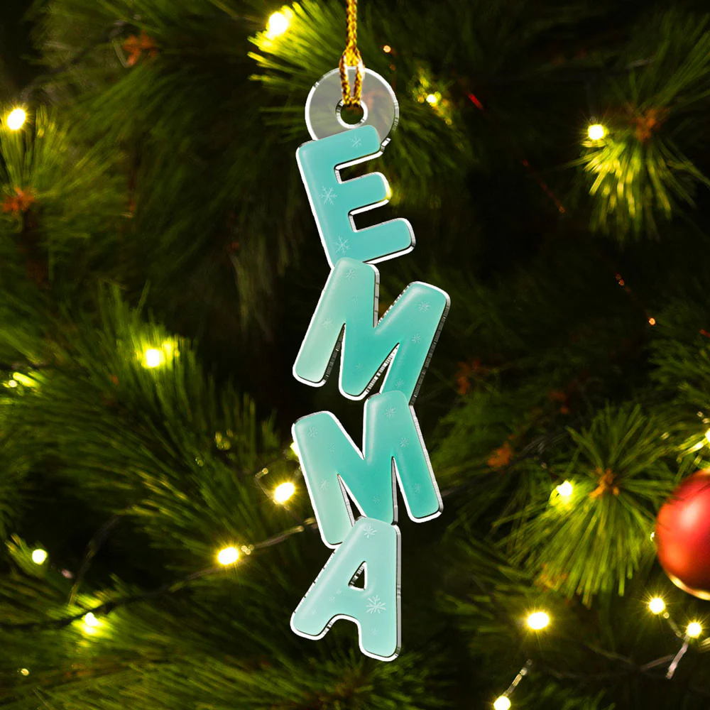Sea Glass Letters - Personalized Custom Acrylic Ornament - Image 2