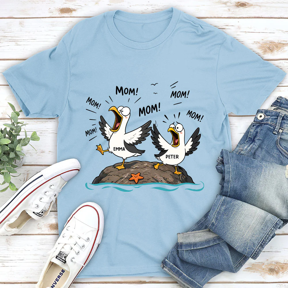 Seagull Mom Mom Mom - Personalized Custom Shirt - Image 2