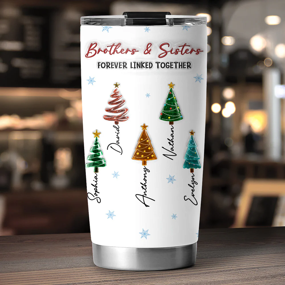 Season Love Siblings - Personalized Custom 3D Inflated Effect Tumbler - Image 3