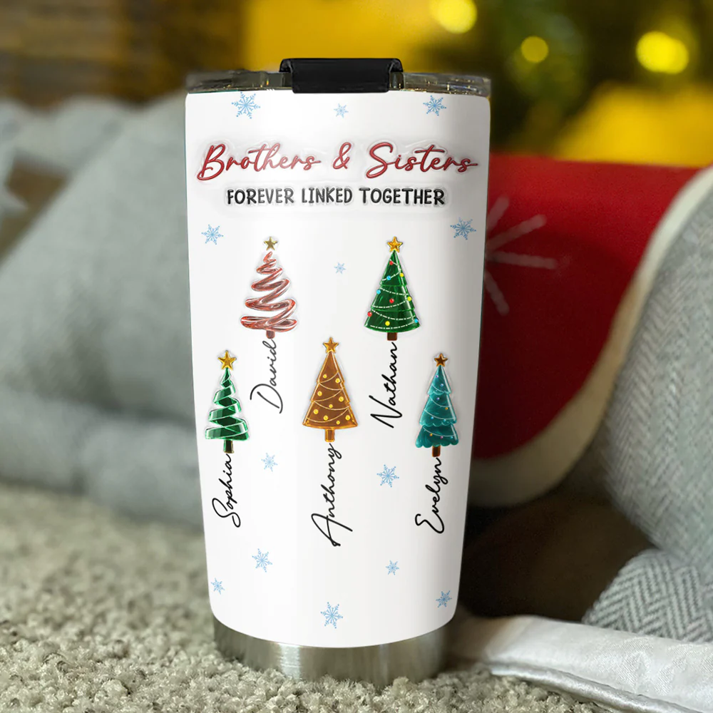 Season Love Siblings - Personalized Custom 3D Inflated Effect Tumbler - Image 4