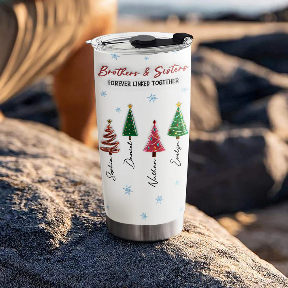Season Love Siblings - Personalized Custom 3D Inflated Effect Tumbler - Image 5