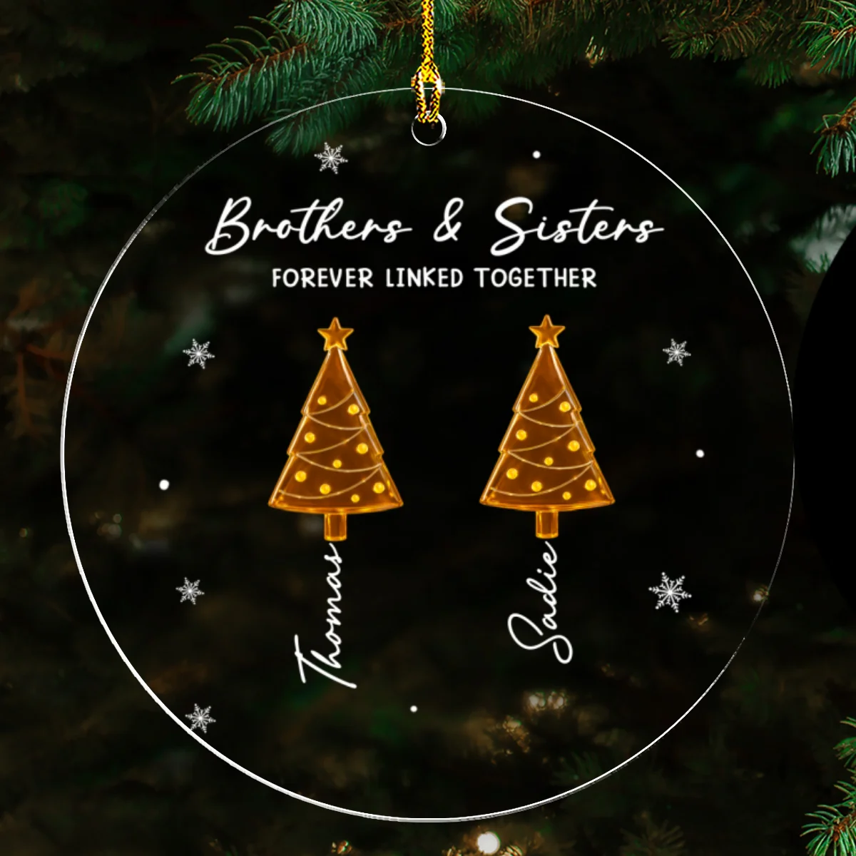 Season Love Siblings - Personalized Custom Acrylic Ornament - Image 6