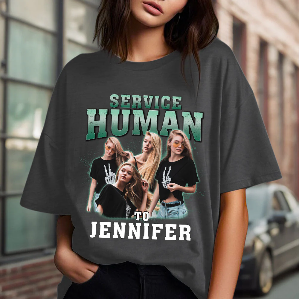 Service Human Vintage - Personalized Custom Unisex T-shirt - Image 2