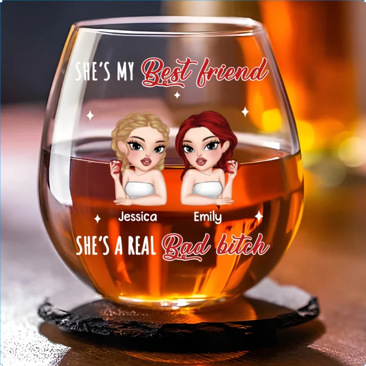 She Is A Queen No Doubt - Personalized Custom Wine Glass - Image 6