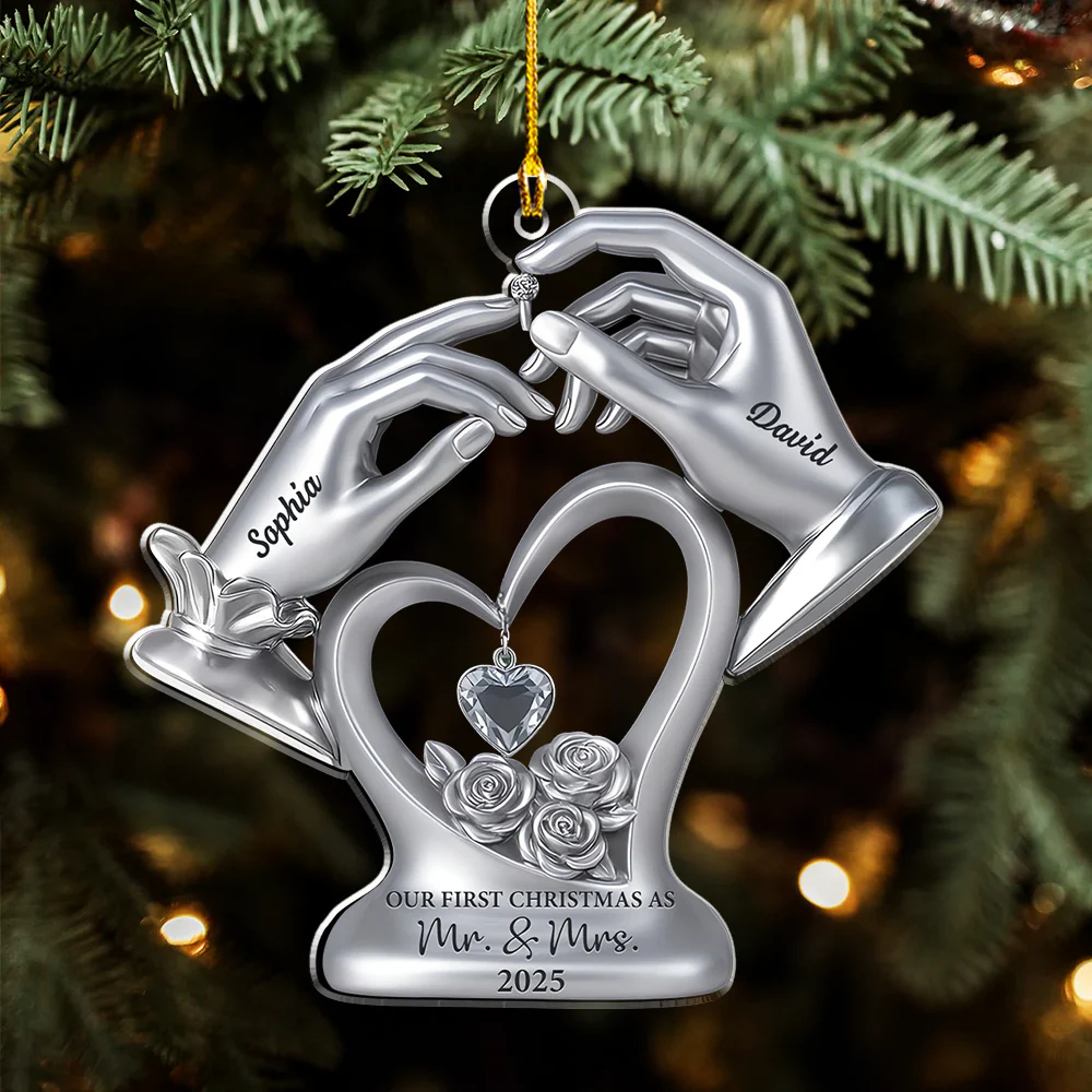 She Said Yes - Personalized Custom 3D Effect Acrylic Ornament - Image 3