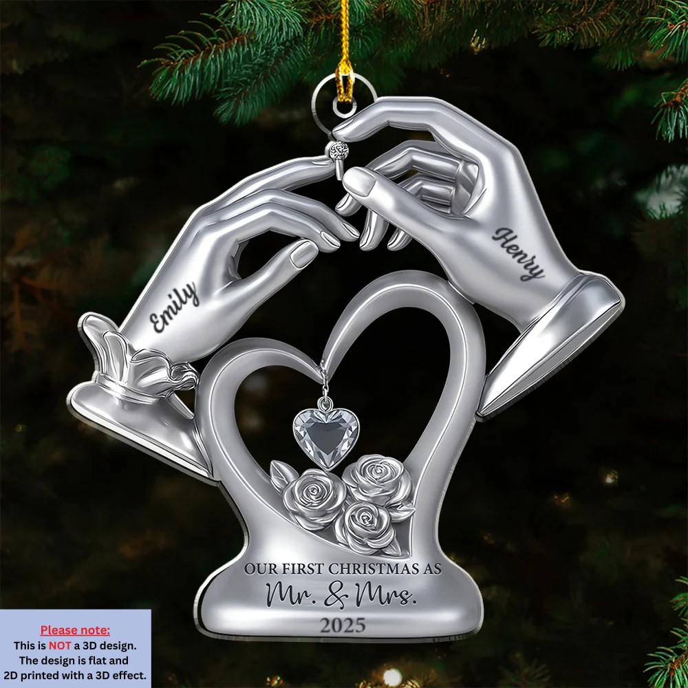 She Said Yes - Personalized Custom 3D Effect Acrylic Ornament - Image 7
