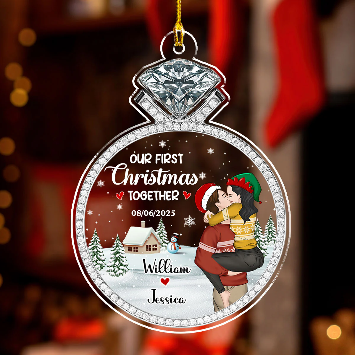 She Said Yes - Personalized Custom Acrylic Ornament - Image 2