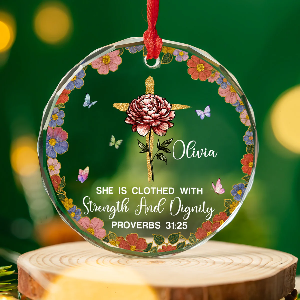 She Walks In Quiet Dignity - Personalized Custom Glass Ornament - Image 3