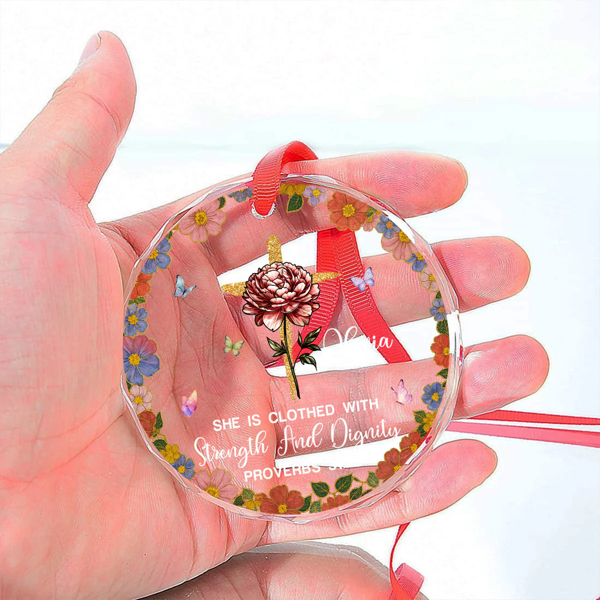 She Walks In Quiet Dignity - Personalized Custom Glass Ornament - Image 5