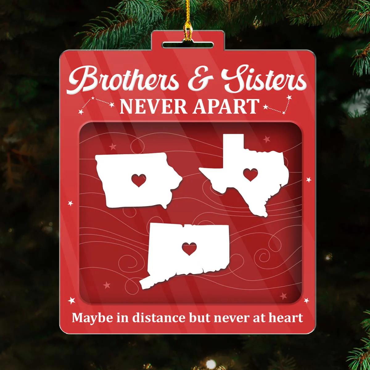 Sibling Love Knows No Borders - Personalized Custom Acrylic Ornament