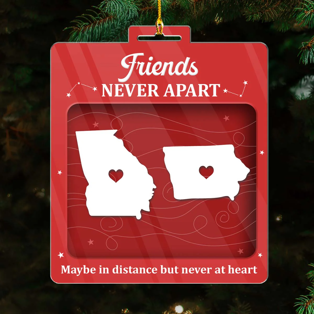 Sibling Love Knows No Borders - Personalized Custom Acrylic Ornament - Image 2