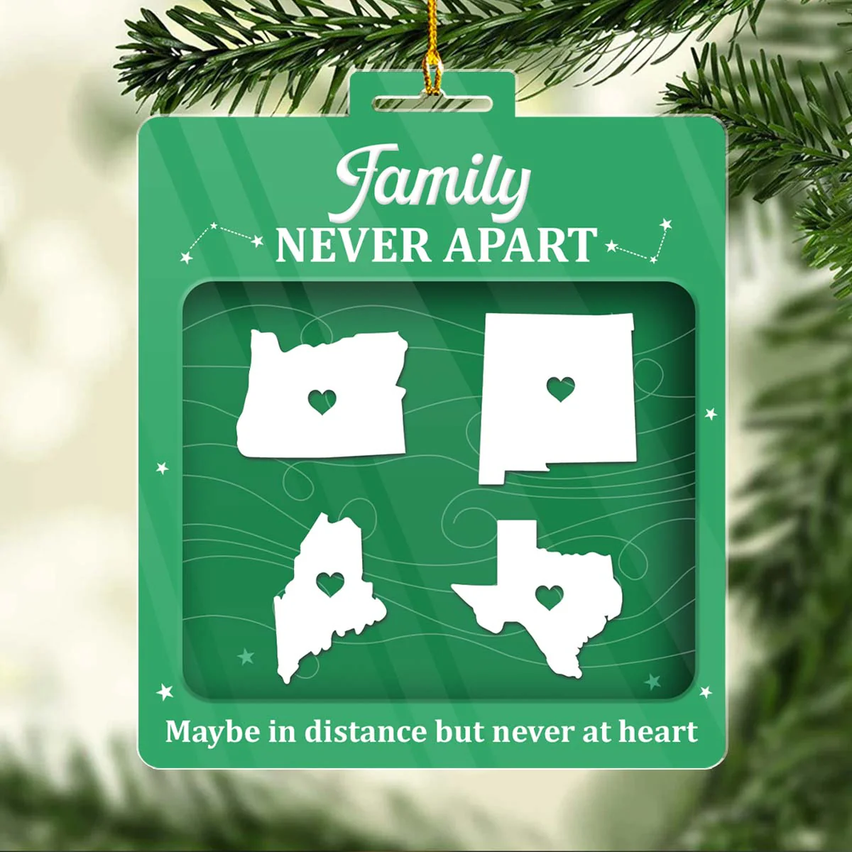 Sibling Love Knows No Borders - Personalized Custom Acrylic Ornament - Image 3