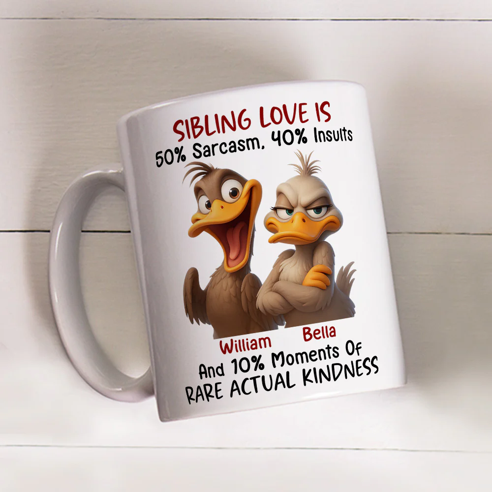 Sibling Love Sarcasm - Personalized Custom Coffee Mug - Image 2