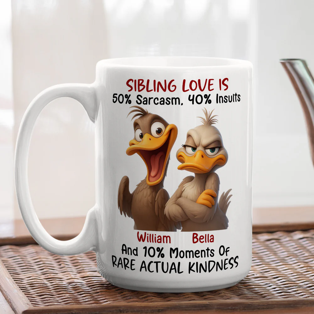 Sibling Love Sarcasm - Personalized Custom Coffee Mug - Image 3