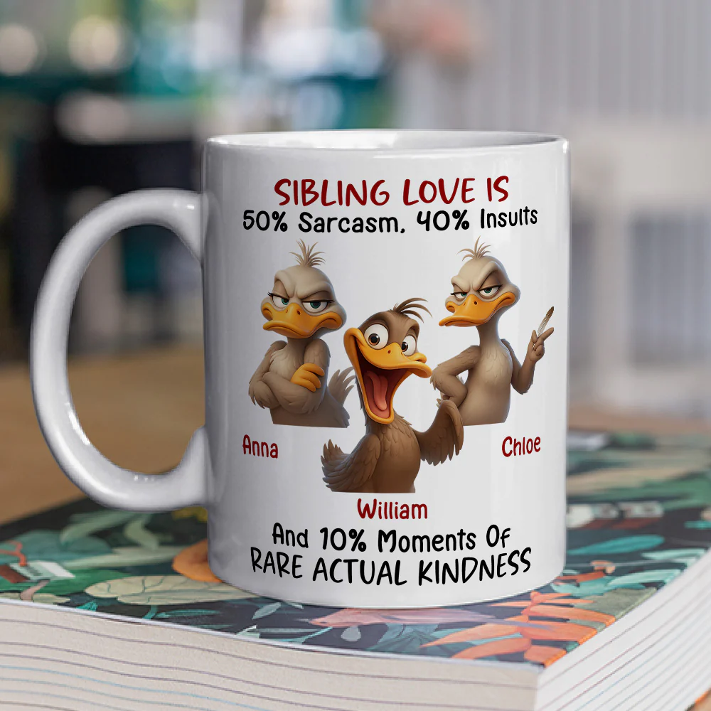 Sibling Love Sarcasm - Personalized Custom Coffee Mug - Image 4