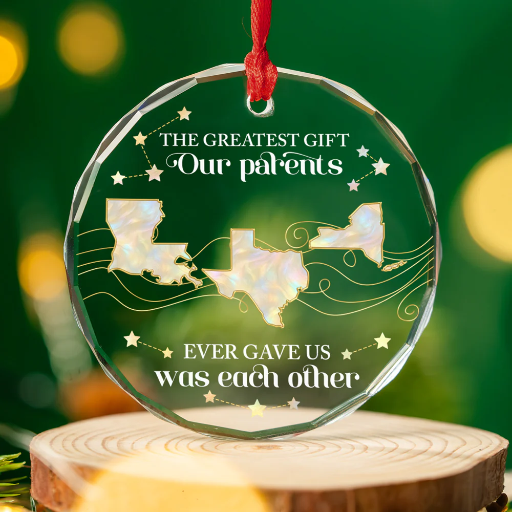 Sibling Of Pearl - Personalized Custom Glass Ornament - Image 2