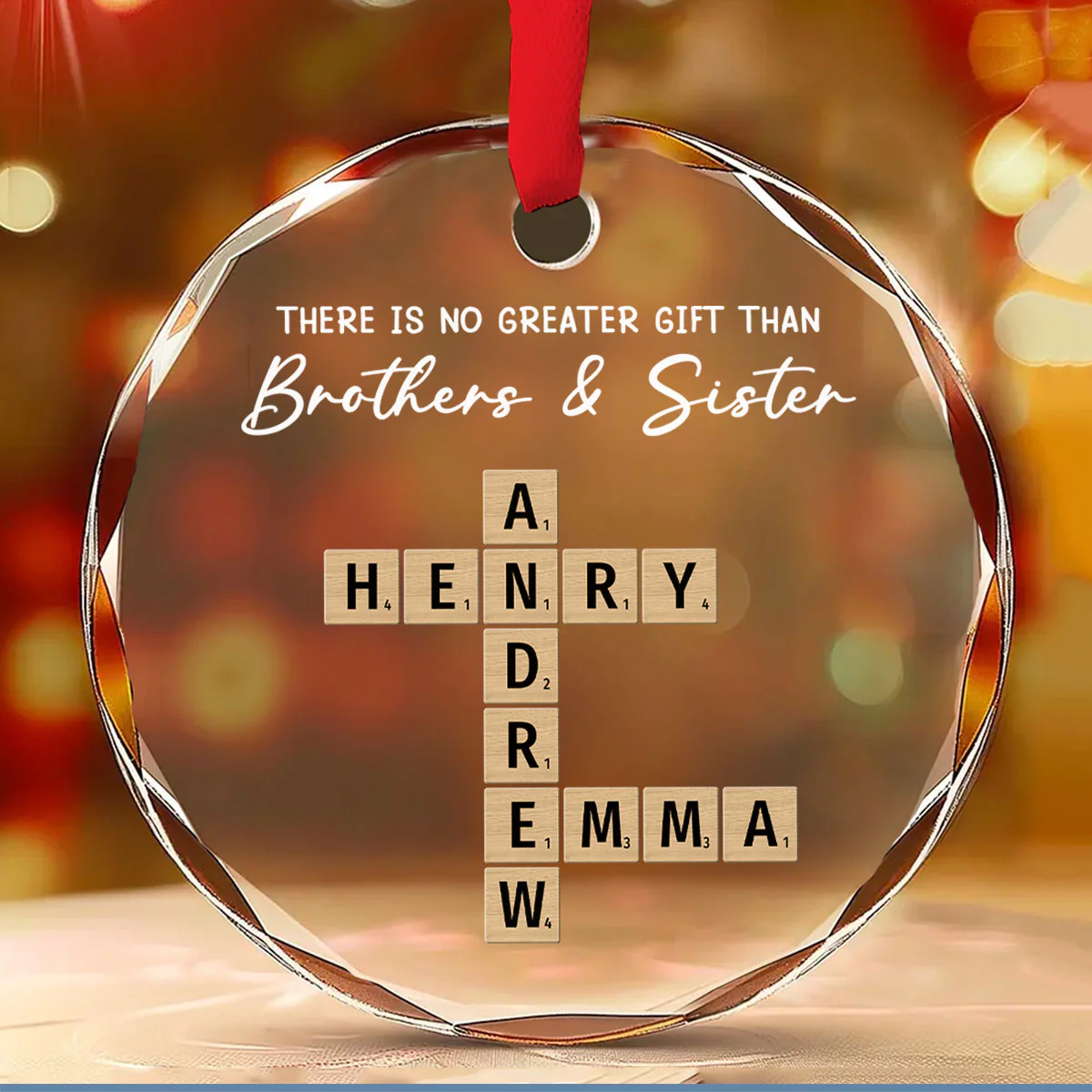 Siblings Are A Precious Gift - Personalized Custom Glass Ornament - Image 2