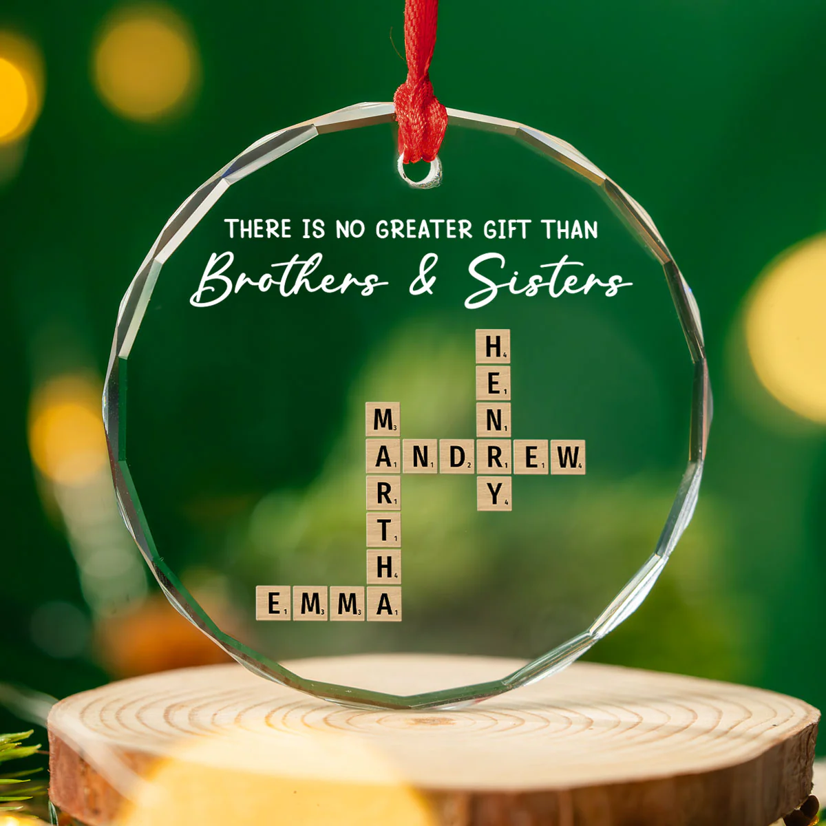 Siblings Are A Precious Gift - Personalized Custom Glass Ornament - Image 3