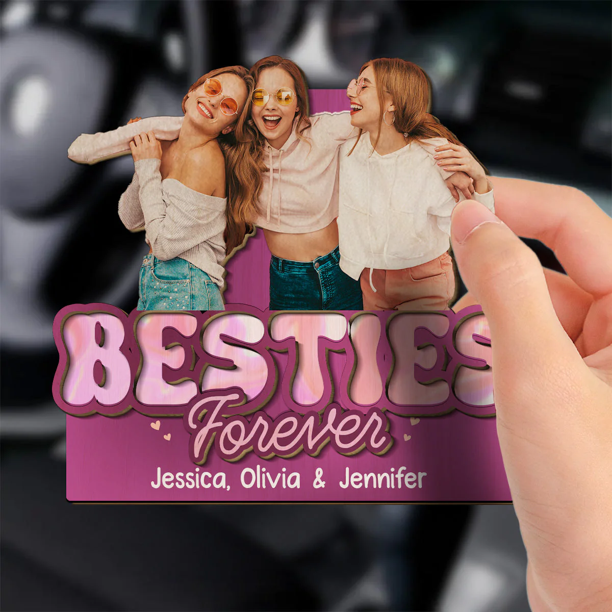 Siblings Forever - Personalized Custom Car Visor Clip - Image 2