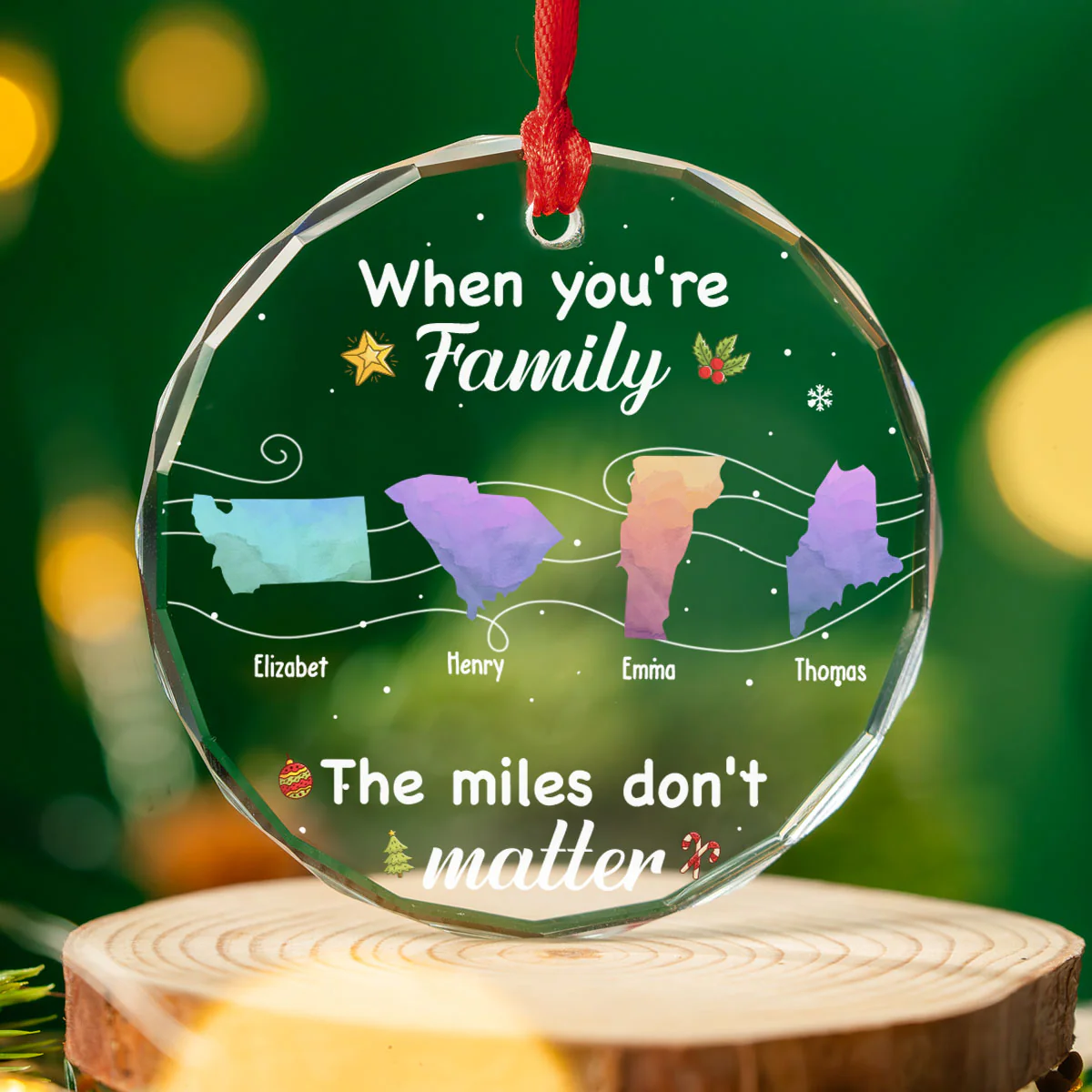 Siblings Forever - Personalized Custom Glass Ornament - Image 2