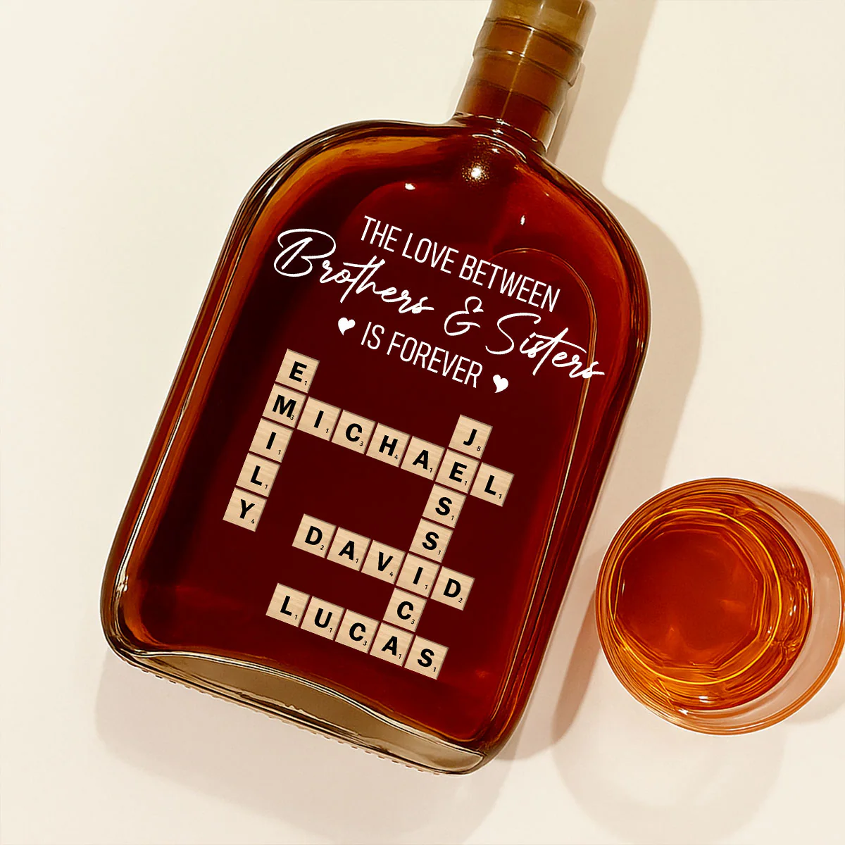 Siblings Forever - Personalized Custom Spirits Decanter - Image 2