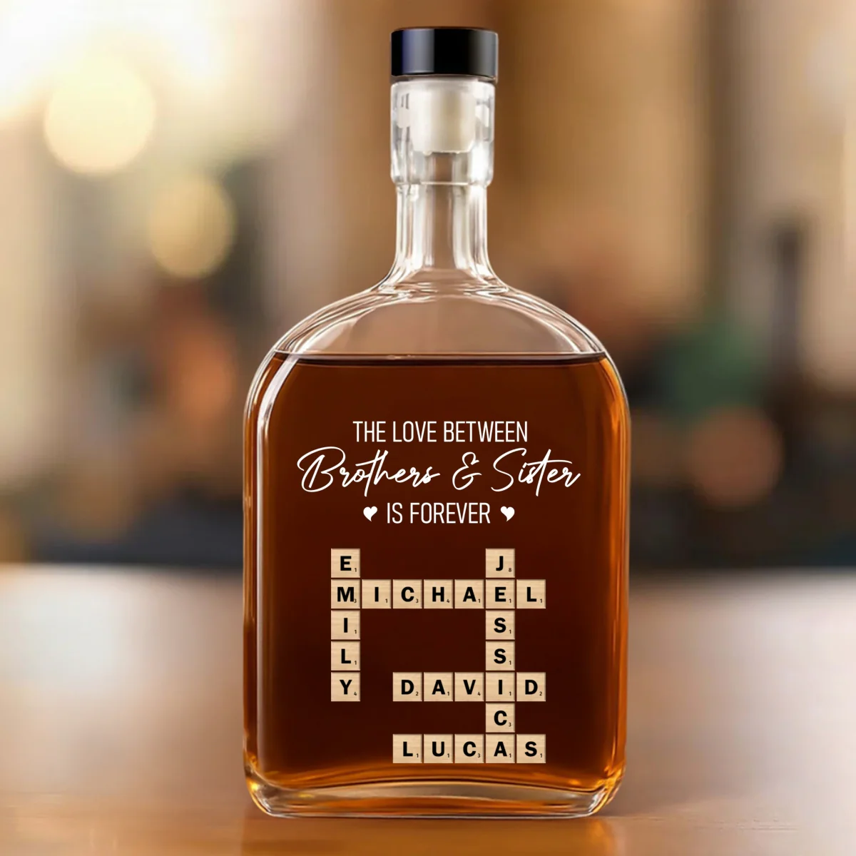 Siblings Forever - Personalized Custom Spirits Decanter - Image 7