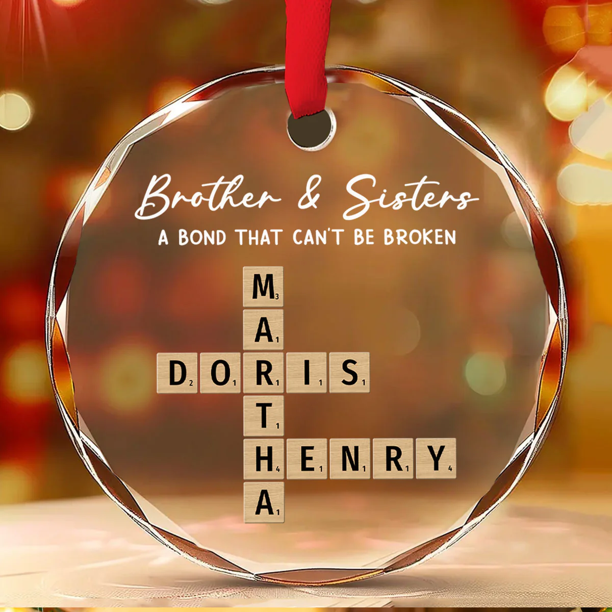 Siblings Make Ordinary Days Special - Personalized Custom Glass Ornament - Image 2