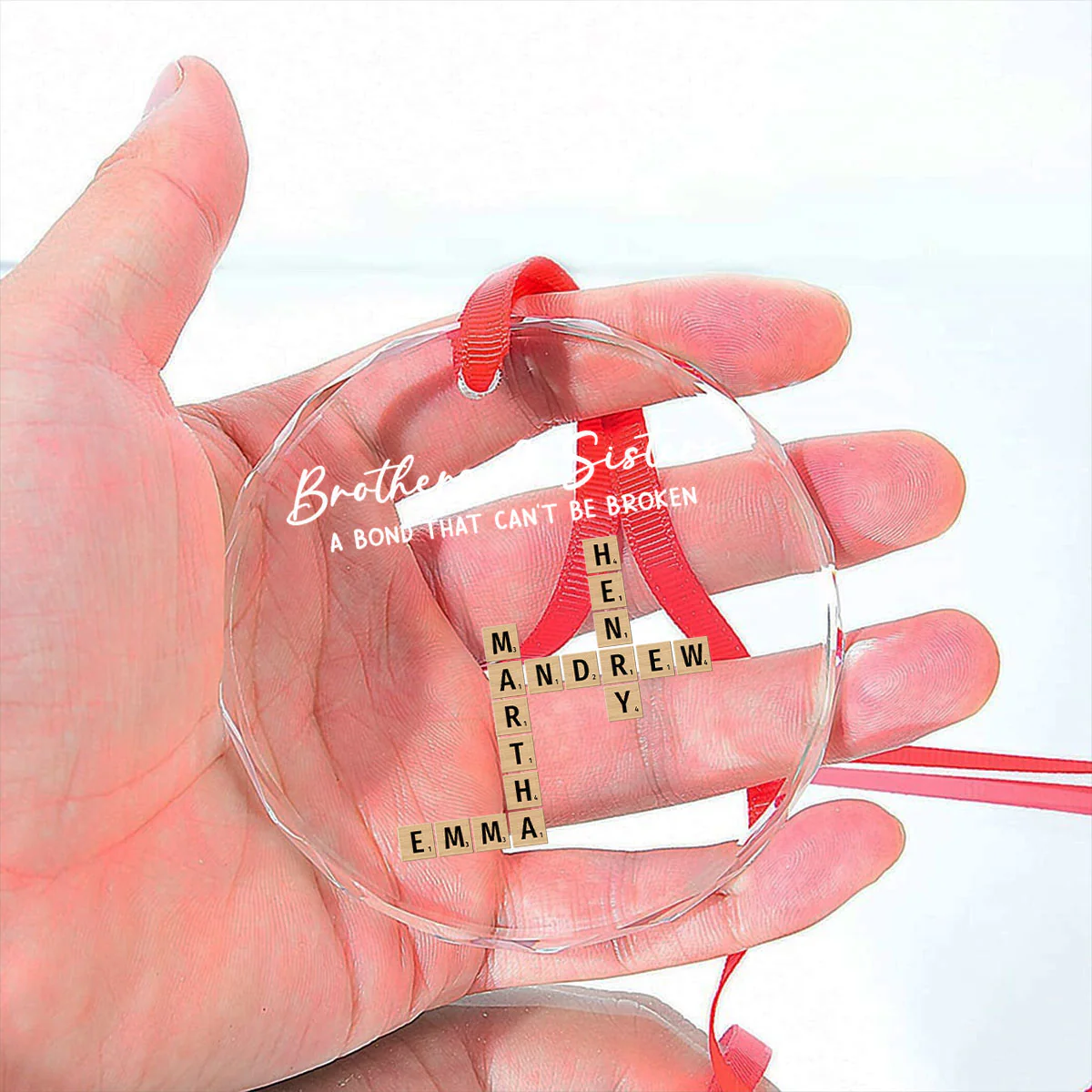 Siblings Make Ordinary Days Special - Personalized Custom Glass Ornament - Image 5