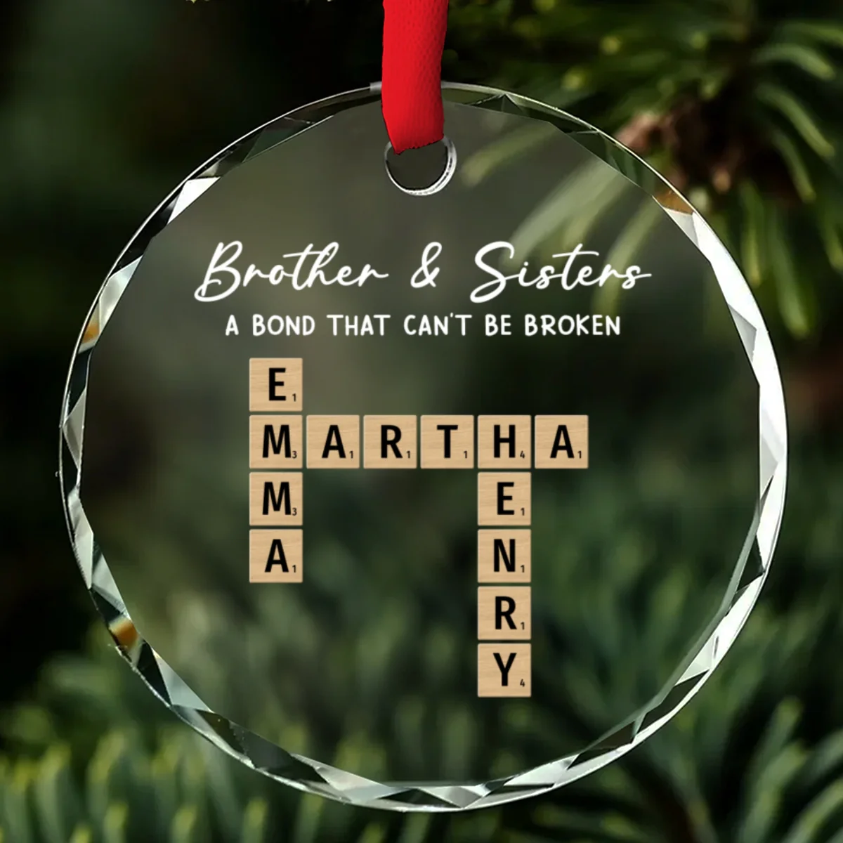 Siblings Make Ordinary Days Special - Personalized Custom Glass Ornament - Image 7