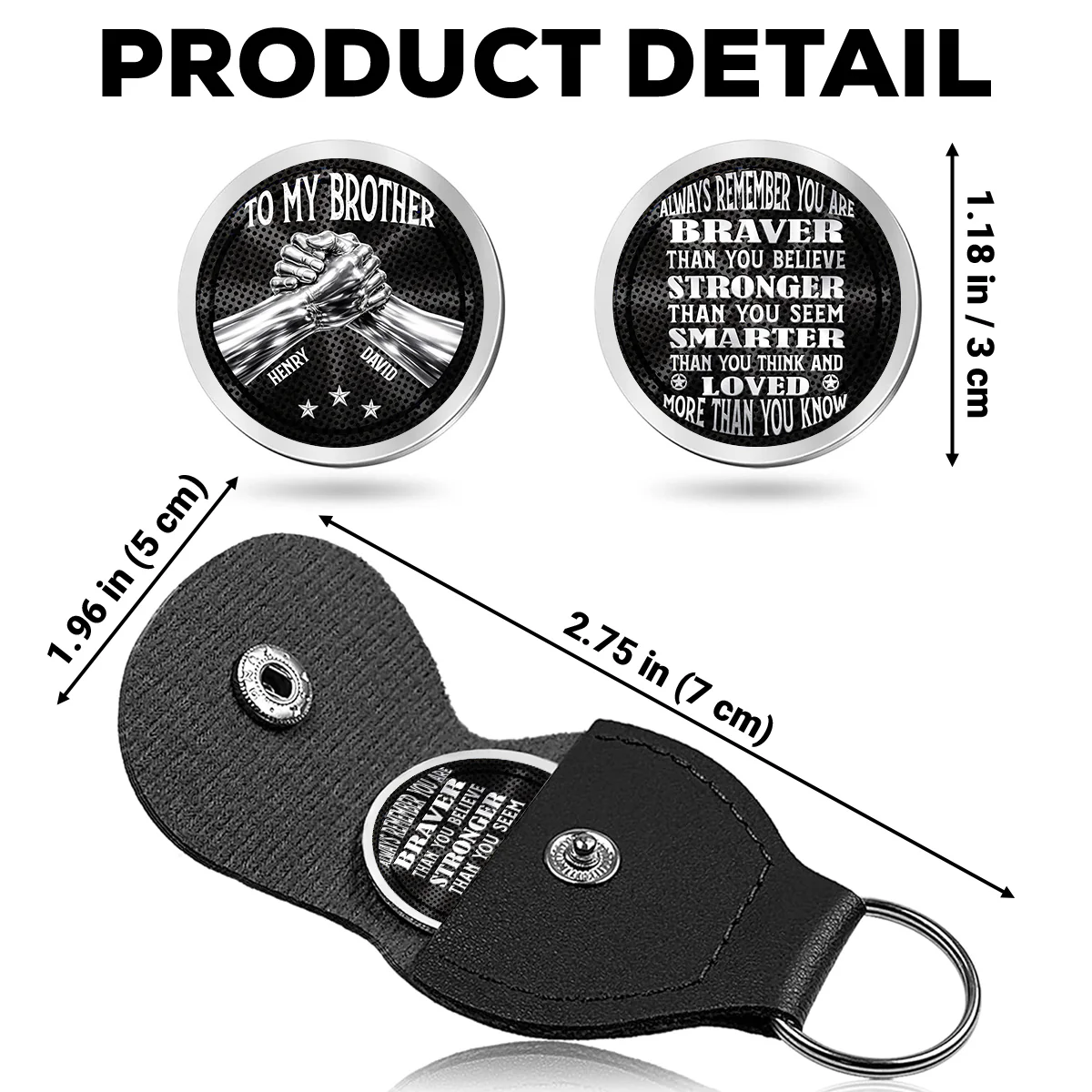 Side By Side Brother - Personalized Custom Pocket Hug - Image 6