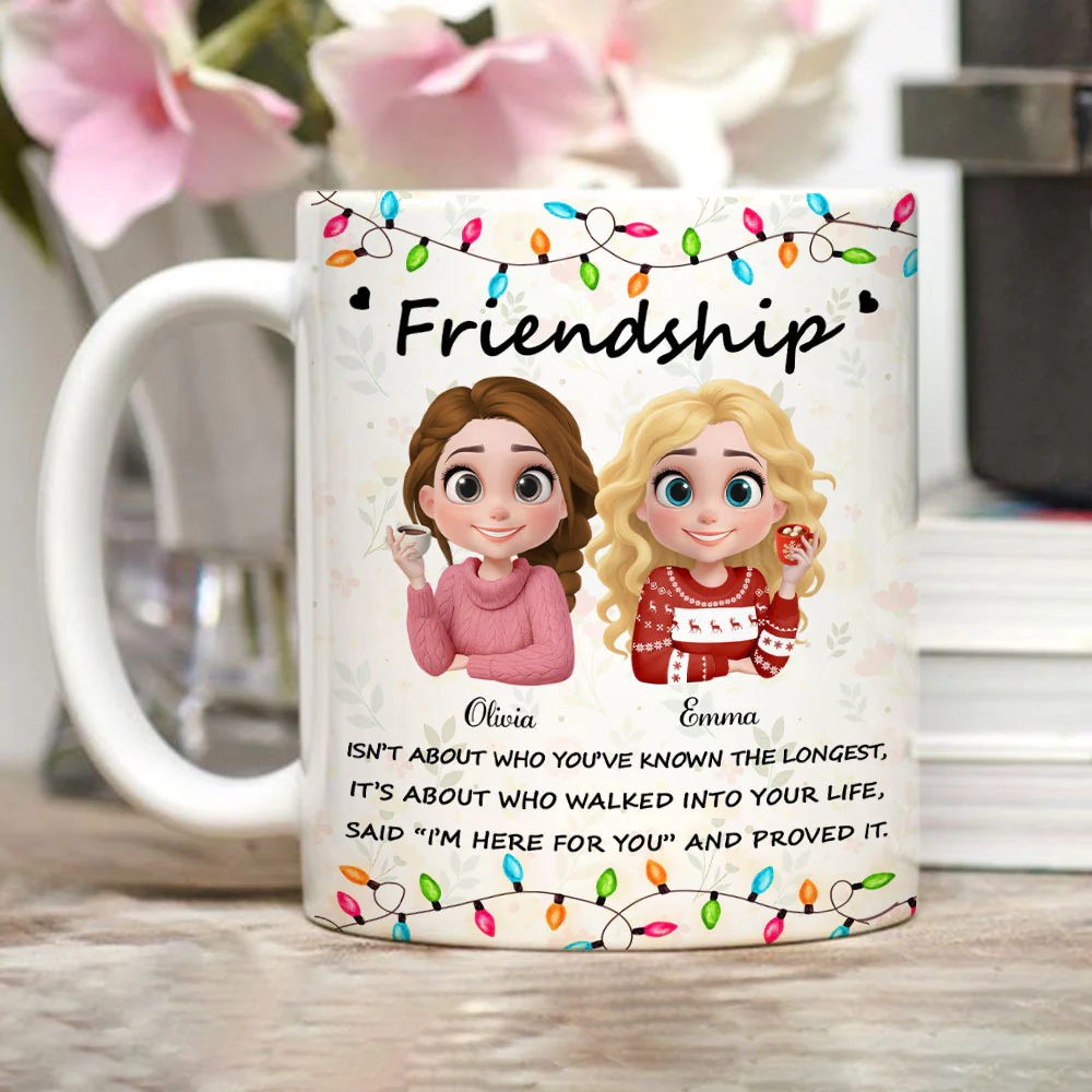 Side By Side Heart To Heart - Personalized Custom Coffee Mug - Image 2