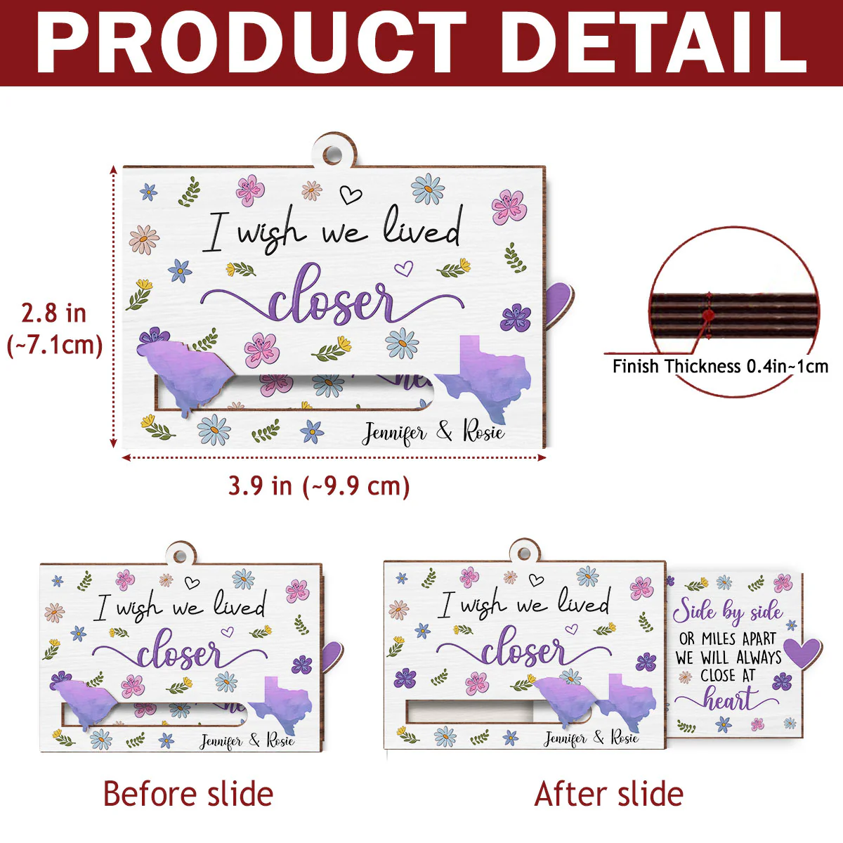 Side By Side - Personalized Custom Slide Ornament - Image 5