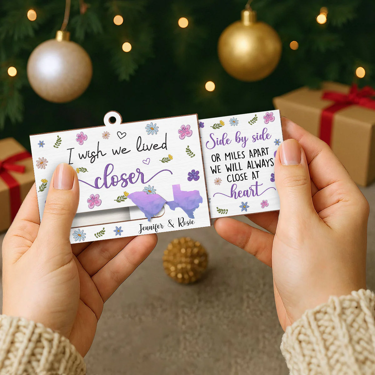 Side By Side - Personalized Custom Slide Ornament - Image 6