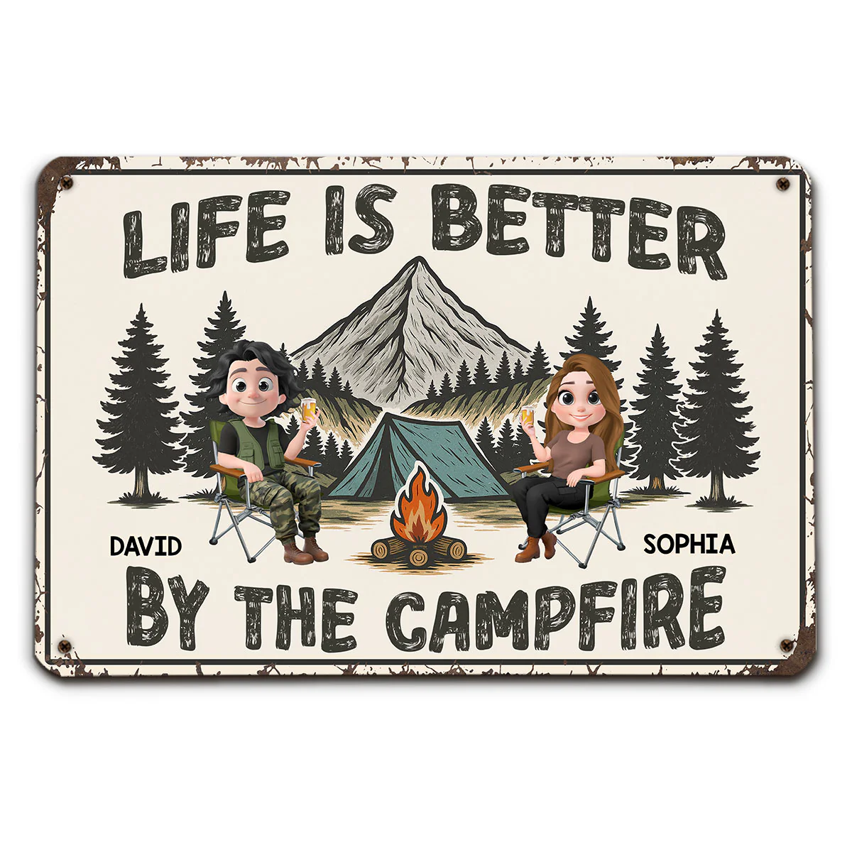 Simple Joys Are The Best - Personalized Custom Metal Sign