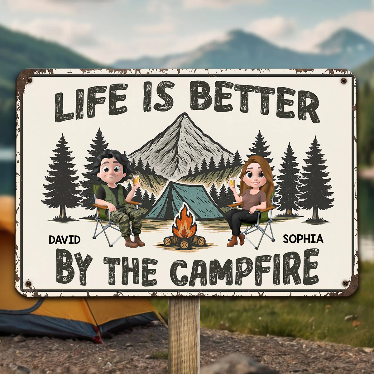 Simple Joys Are The Best - Personalized Custom Metal Sign - Image 2
