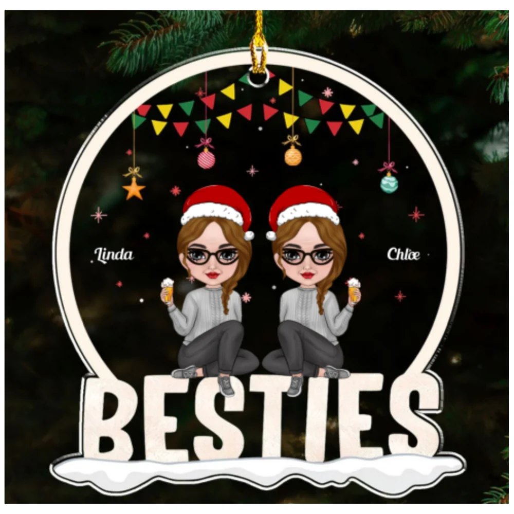 Sistas Forever - Personalized Custom Acrylic Ornament - Image 4