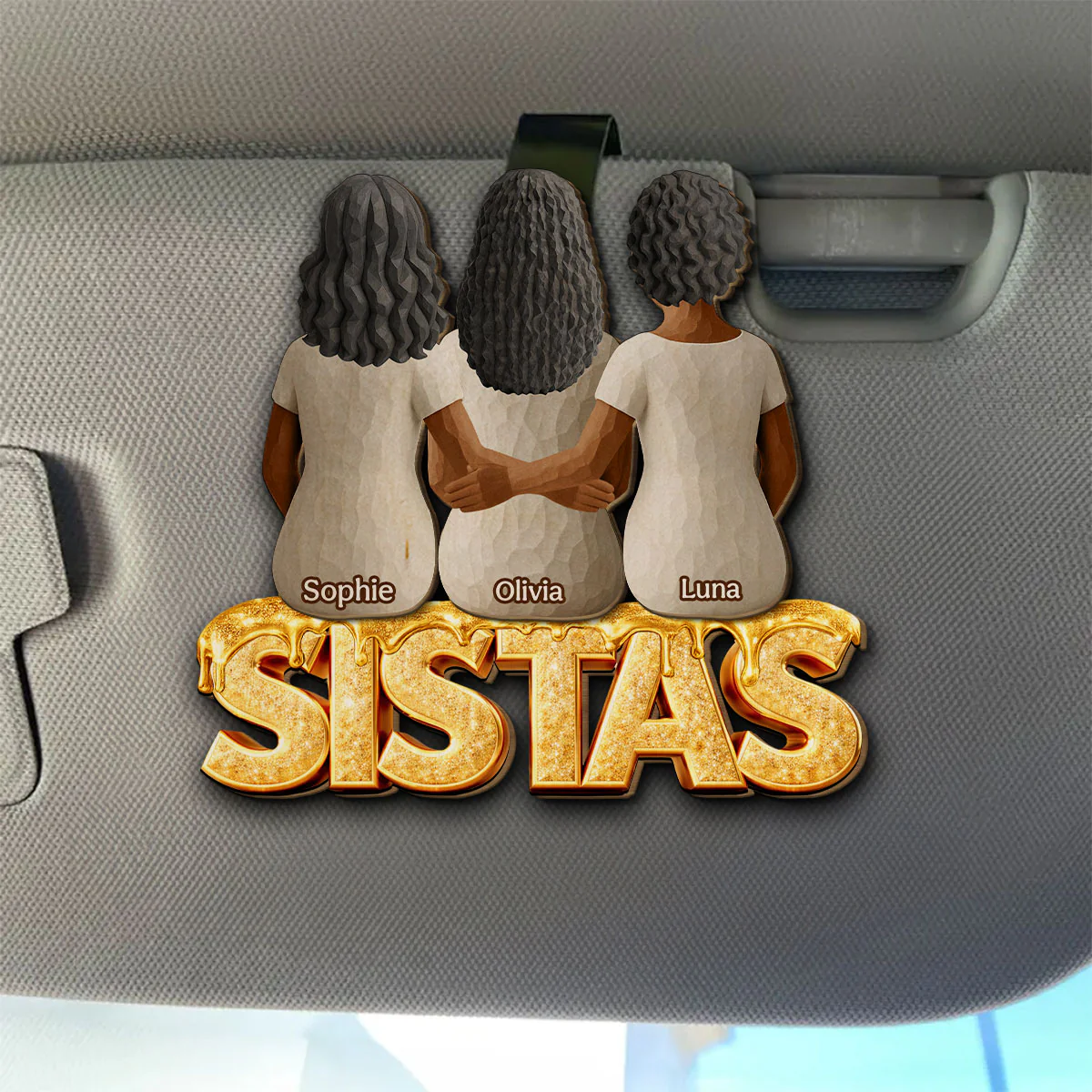 Sistas Sisters - Personalized Custom Car Visor Clip