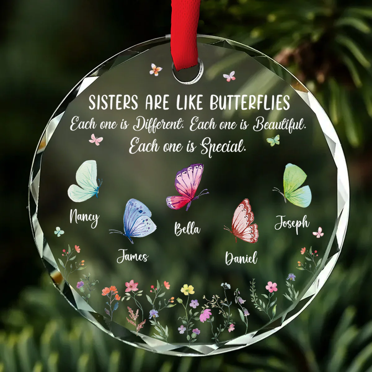 Sister Are The Gardeners Of Our Souls - Personalized Custom Glass Ornament - Image 4
